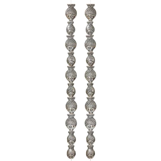 12 Packs: 20 ct. (240 total) Antique Silver Fish Mix Metal Beads by Bead Landing™